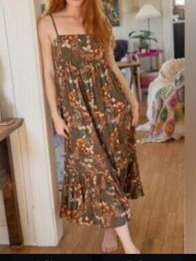 Natural Life Nina Midi Bohemian Cotton Dress Nwot